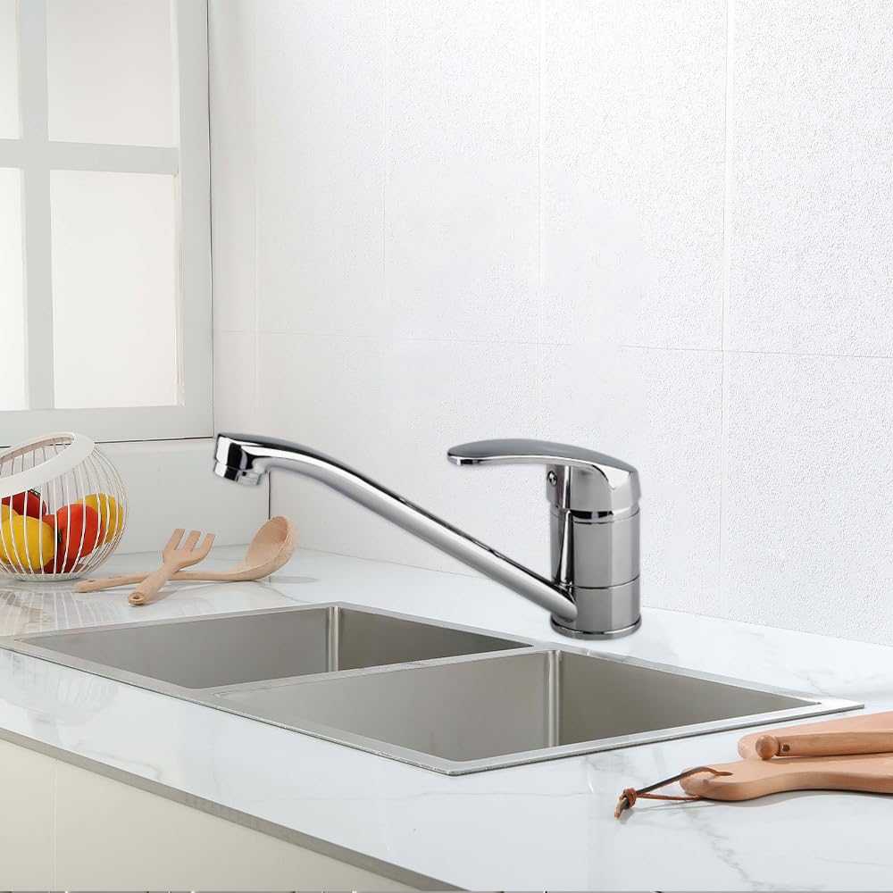 Mitigeur Cuisine Monocommande Orientable 360° Cartouche Céramique Laiton Chromé 60 cm