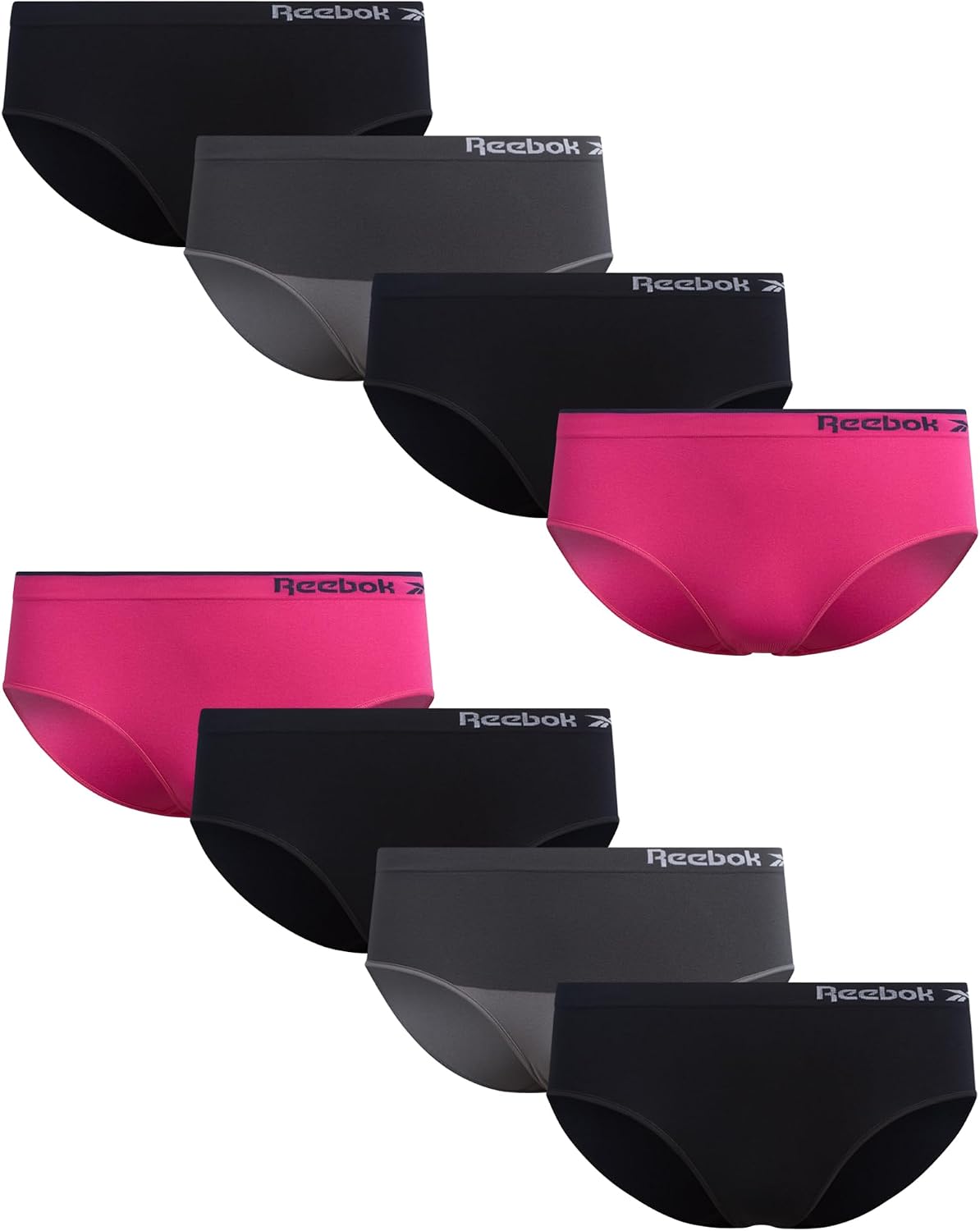 Reebok Girls Hipster Panties 8 Pack Soft Stretch Seamless Underwear