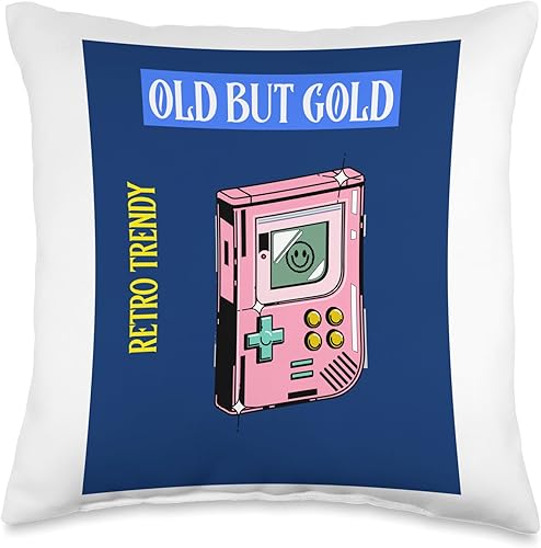 Old But Gold Gameboy Design Retro Trendy Vintage Draft Throw Pillow