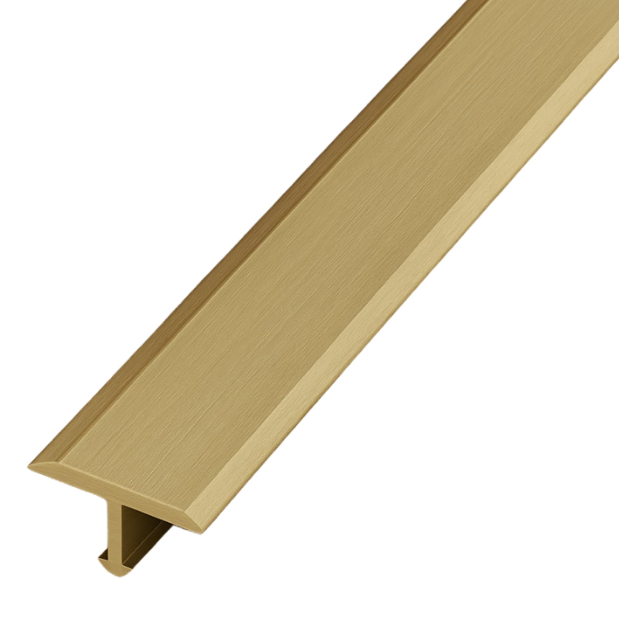 PREMIUM Messing Übergangsprofil T-Form – Dekorative Bodenleiste & Übergangsschiene für Fliesen, Holz & Laminat, Massive Messingleiste für Ausgleich & Dehnungsfuge