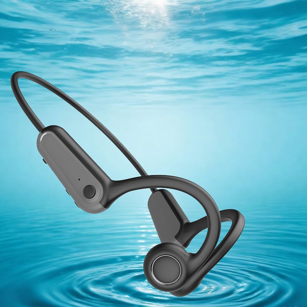 AYI True Bone Conduction Bluetooth Headphones Open Ear Headset Painless Wear Stereo Earphone 11H Playtime Lightweight Stable &amp; Comfortable Sports Headphone for Driving Bicycling Running Skiing-Black