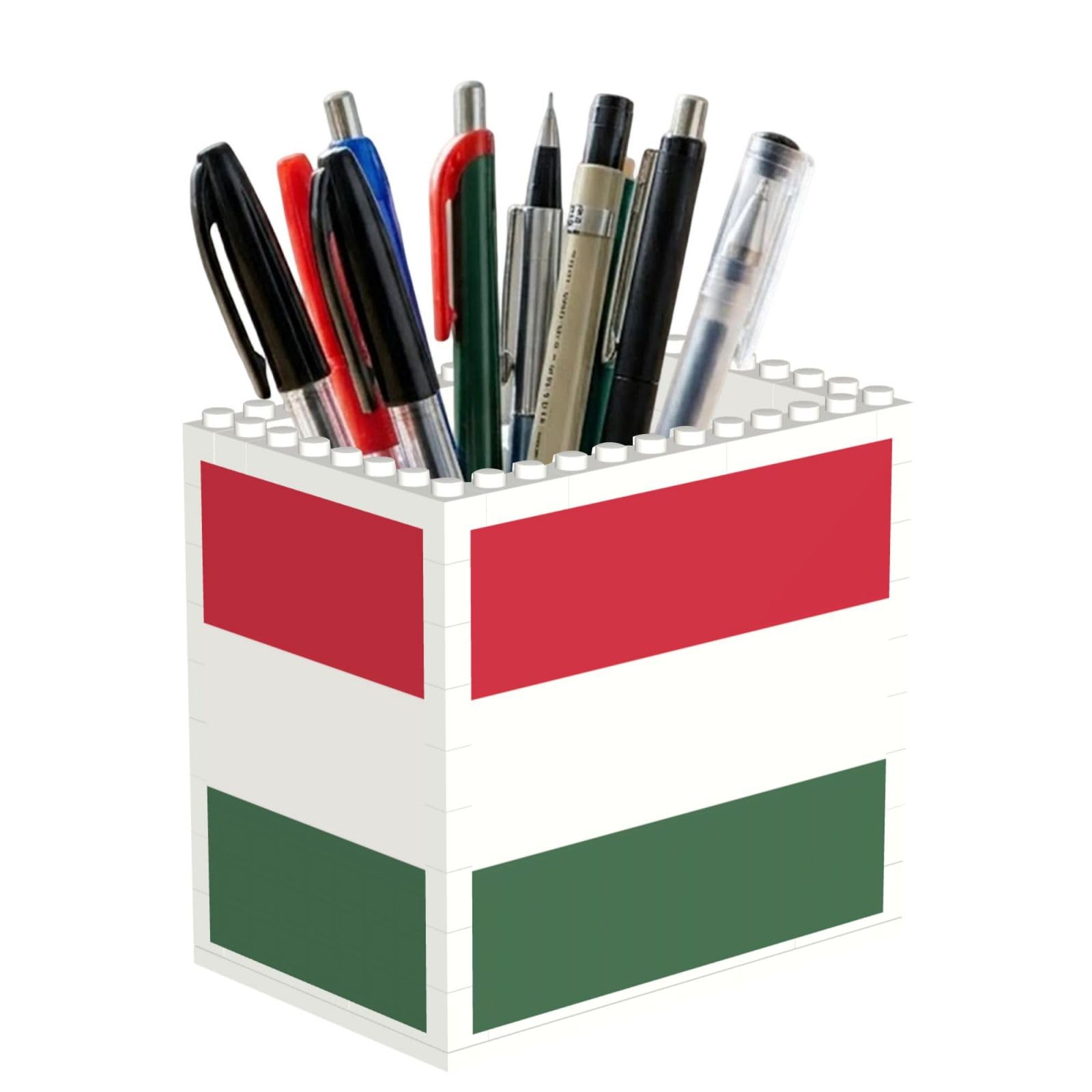 SXZVVBN Flag of Hungary Building Block Desk Tidy ABS Organiser