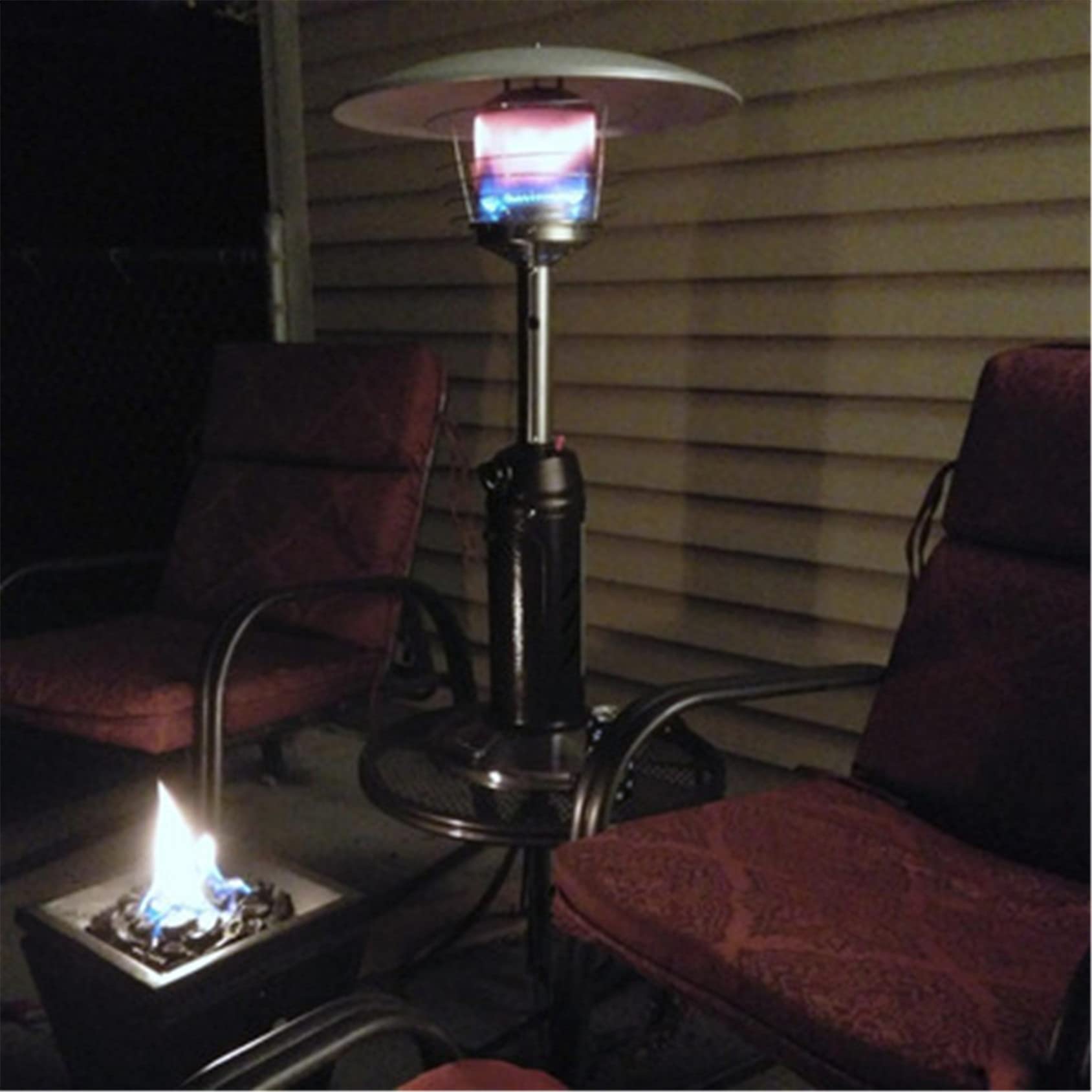 Stufa a gas portatile per riscaldamento esterno, bruciatore in acciaio inox, compatibile con propano o butano, ideale per gazebo, giardino e campeggio