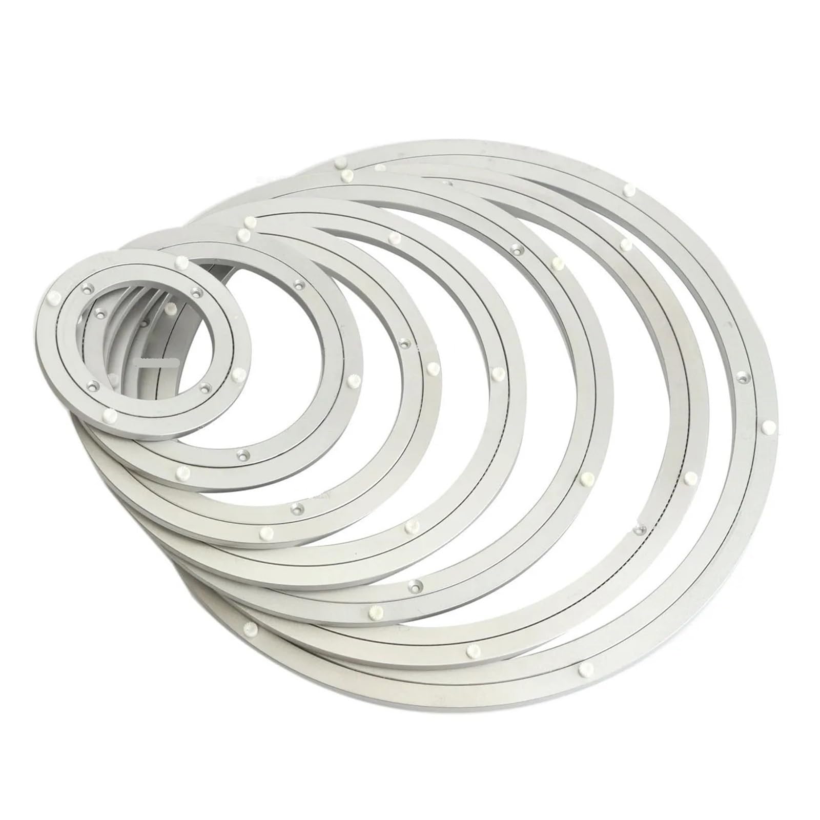 Ciężki aluminiowy obrotowy talerz obrotowy, okrągła obrotowa płyta, 7 rozmiarów, do dekoracji ciast, usług cateringowych(350mmx8.5cm)