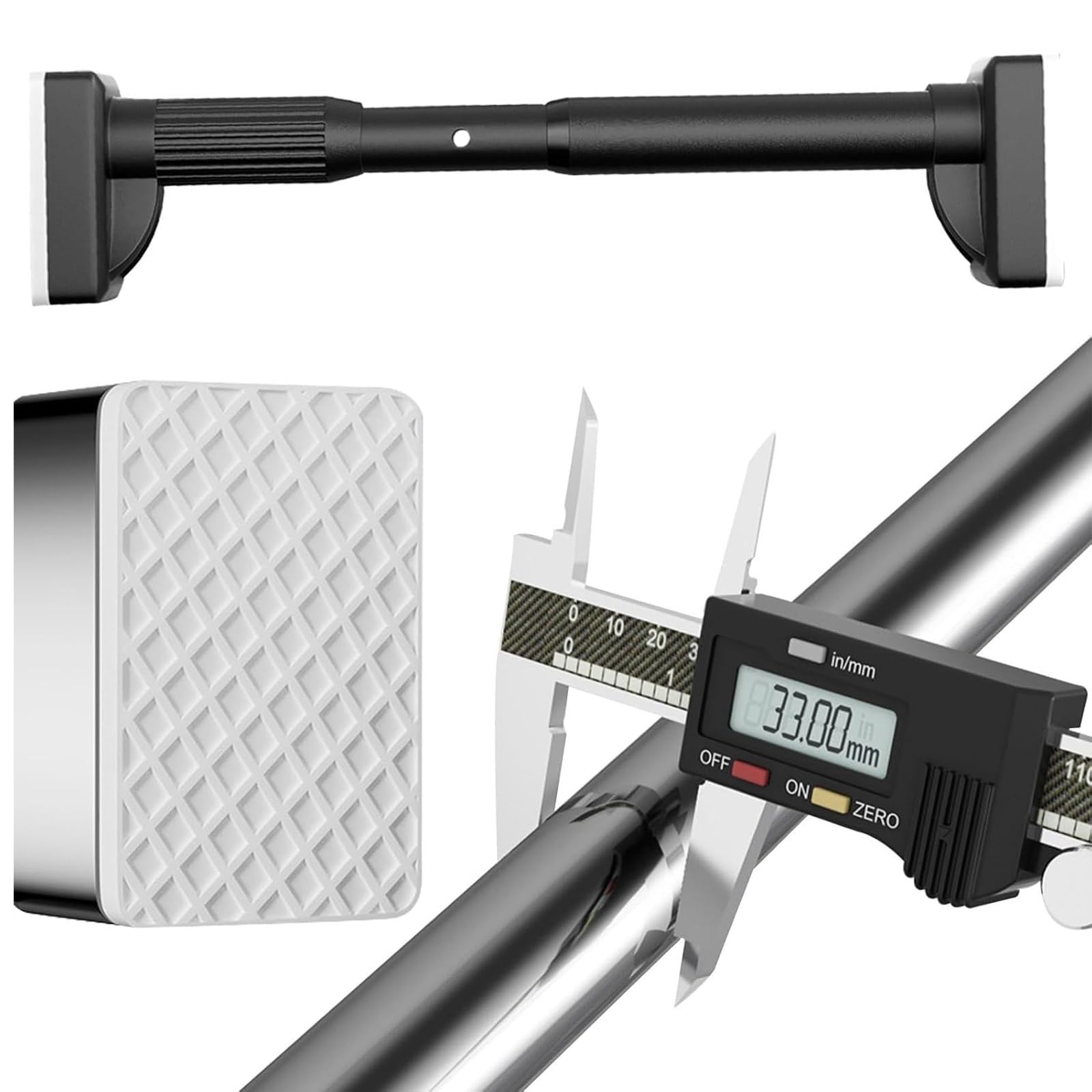 Regolabile Teon ain Rod 70120CM Antiscivolo Teles per Bagno Armadio Finestra Facile Installat Senza Foratura Adatto 310500CM Spazi Nero h