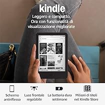 Amazon Kindle (Ultimo modello) – Il più leggero e compatto, con schermo antiriflesso, cambio pagina più rapido, illuminazione frontale regolabile – 16 GB – Con pubblicità – Nero