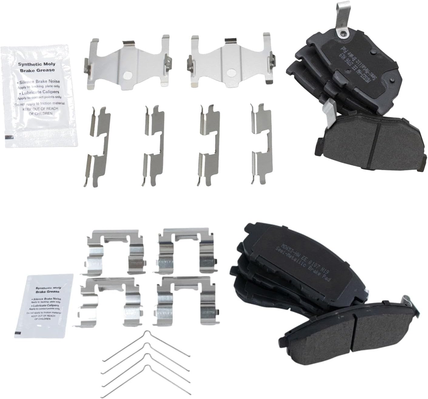 TRQ Brake Pads Semi-Metallic Compatible with 1989-1990 Nissan Maxima