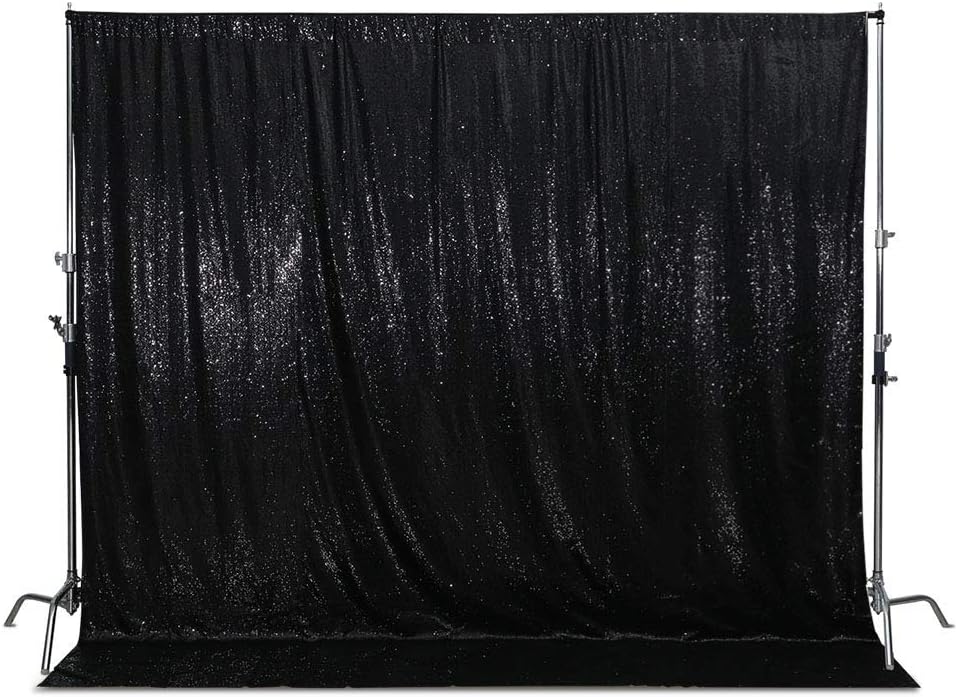 SquarePie Sequin Backdrop Opaque Non-Transparent Satin Photo Booth Photography Background Selfie Wall Video Live Sparkly Curtain for Wedding Patry 10FT x 10FT Black SquarePie Sequin Backdrop Opaque Non-Transparent Satin Photo Booth Photography Background Selfie Wall Video Live Sparkly Curtain for Wedding Patry 10FT x 10FT Black