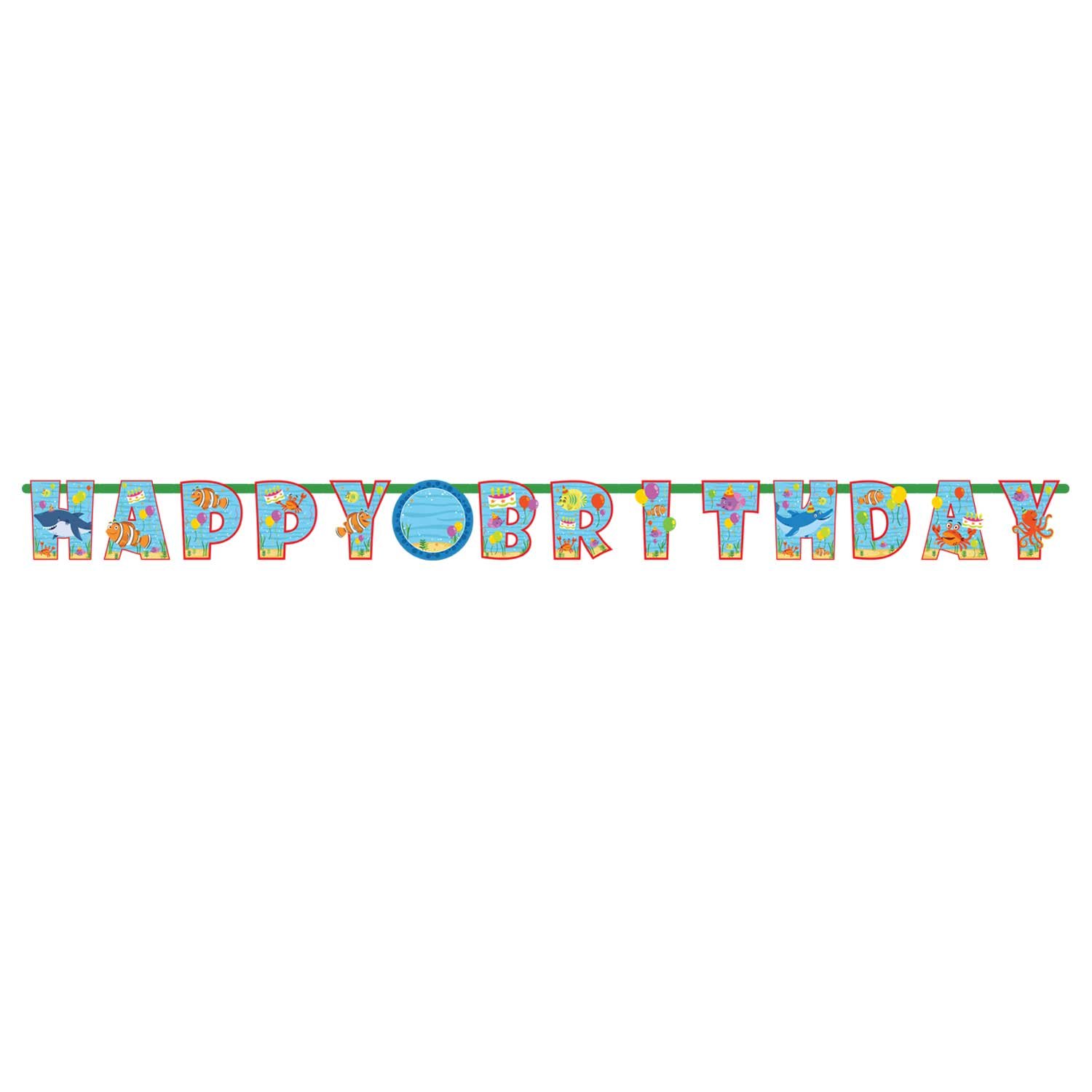 Amscan Ocean Buddies Add An Age Happy Birthday Letter Banner 3.2M X 23Cm