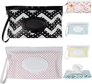 Bolsa dispensadora de lenços umedecidos portátil para bebês Reutilizável Recarregável Caixa dispensadora de lenços umedecidos (pacote com 6)，LIANLI (R标备案，跟卖后果自负)