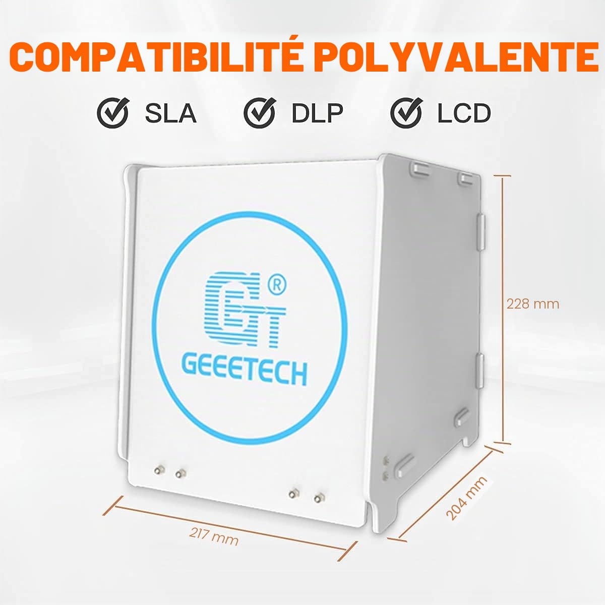 Caisson Lumineux de polymérisation en résine UV pour imprimante à résine 3D SLA/DLP/LCD Taille de durcissement 180mm x Φ185mm