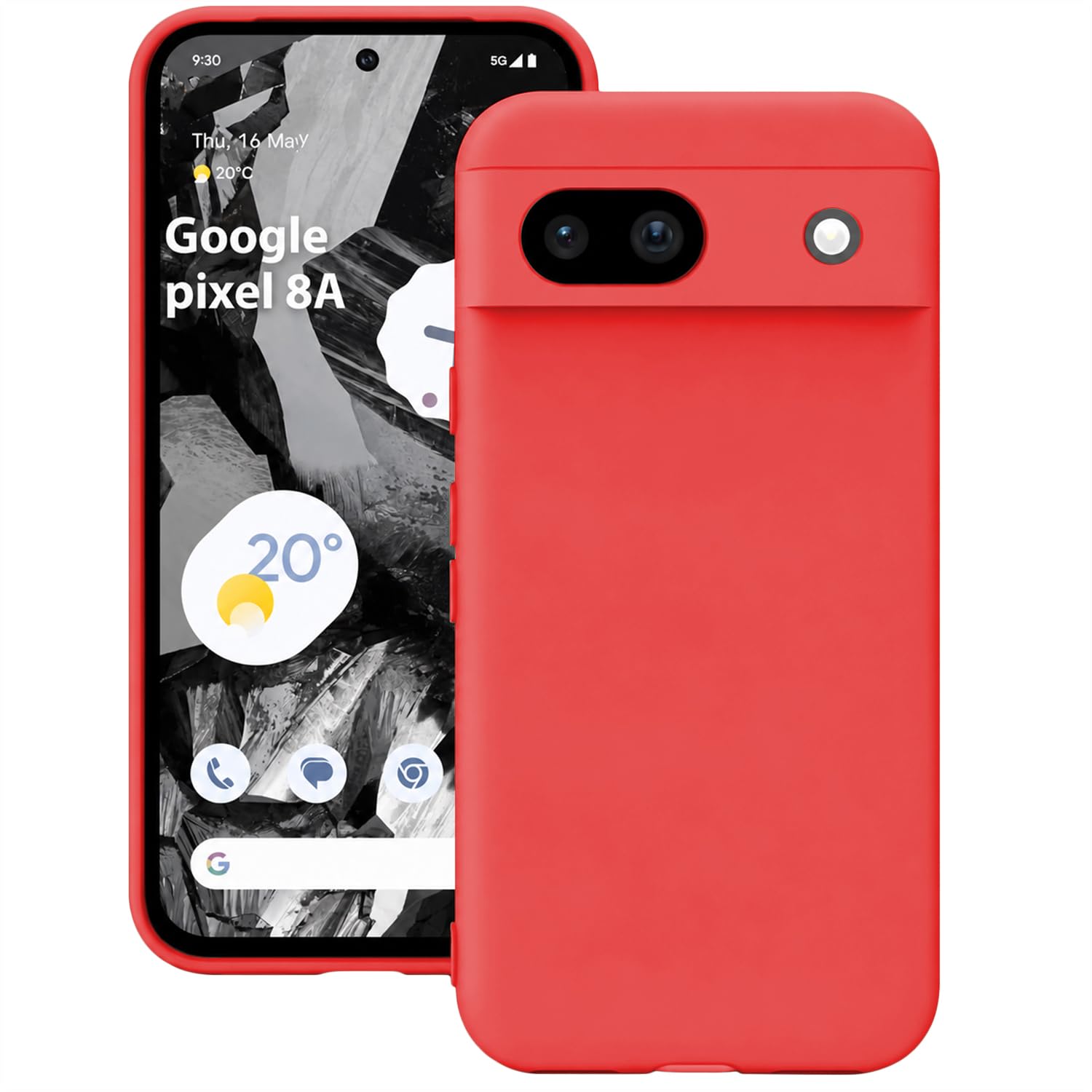 Pixel 8A Silicone Case - Red by KACA -1 Pixel 8A Silicone Case - Red by KACA -1
