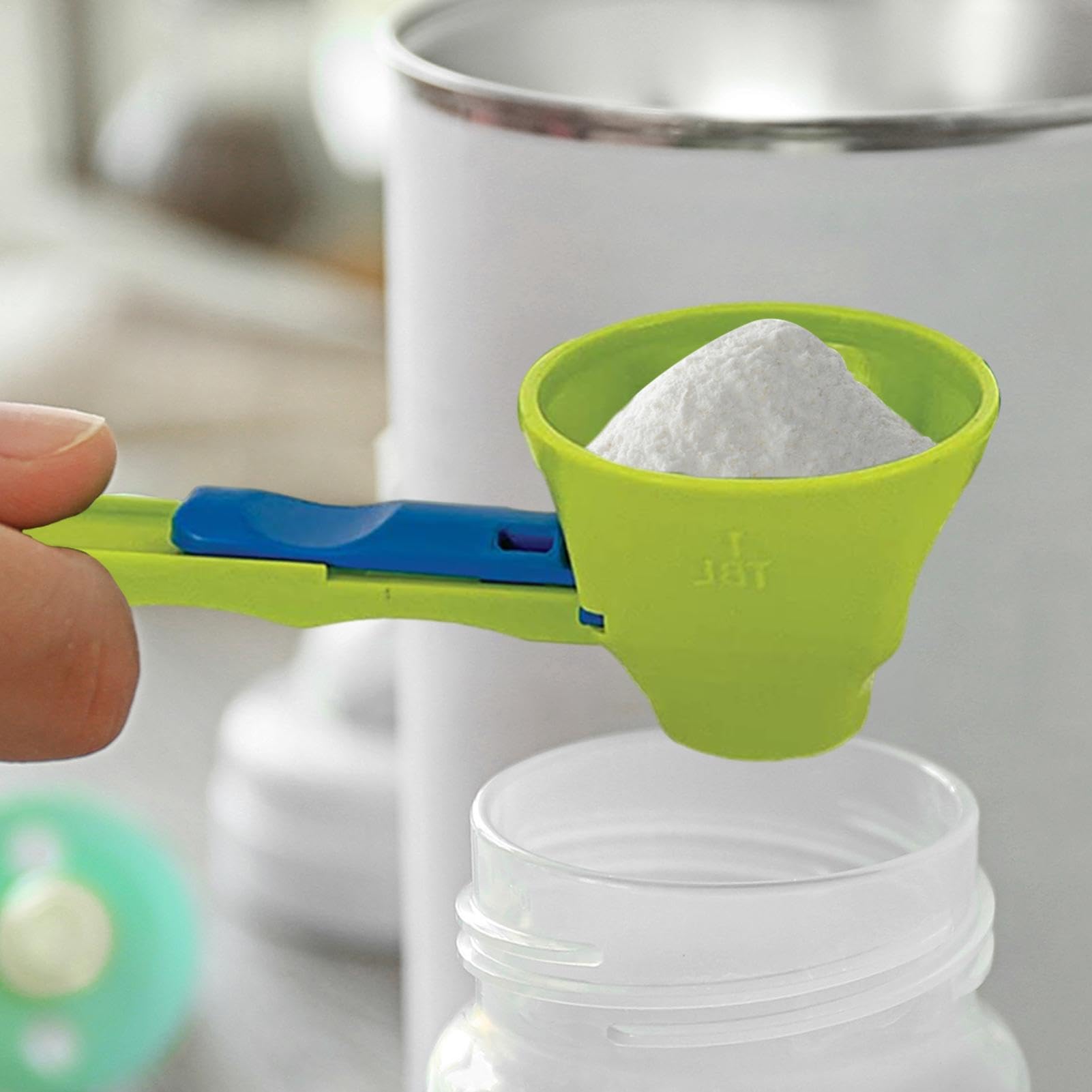 2er-Set Proteinpulver-Trichterlöffel – Großer Messlöffel Mit Schiebegriff, Skala, Aus Hartem Kunststoff – Für Fitness, Milchpulver & Nahrungsergänzung