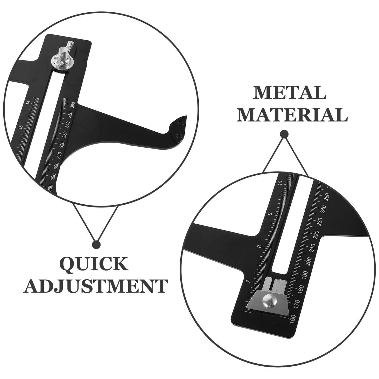 NUOBESTY Herramienta para Ajustar Frenos de Rueda y Disco Calibrador de Pastillas de Freno de Acero Doble Escala 160-360 MM Medidor Profesional en Reparación Automotriz