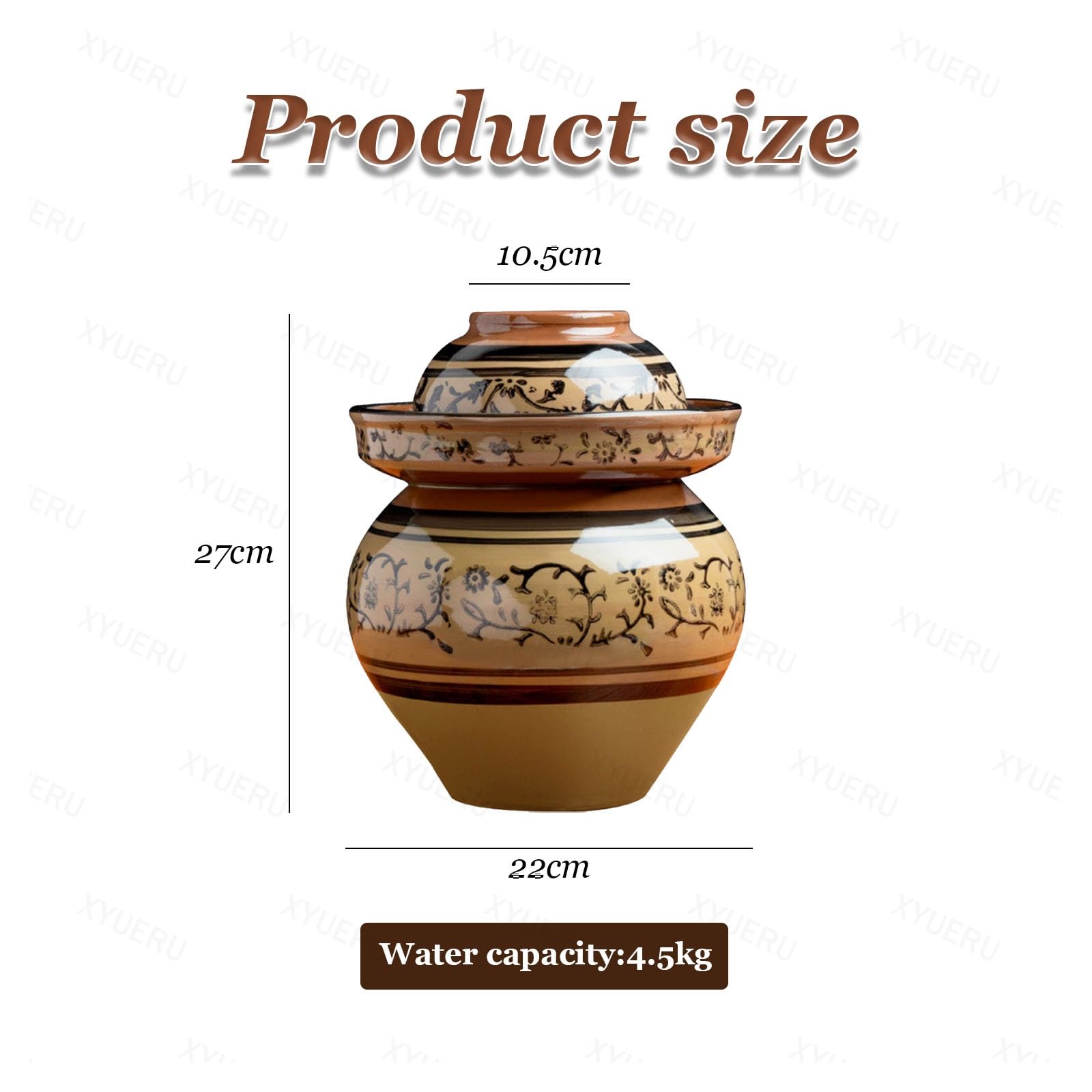 Barattolo in ceramica per sottaceti, kit vintage per fermentazione con coperchio ermetico per decapaggio verdure e conservazione degli alimenti