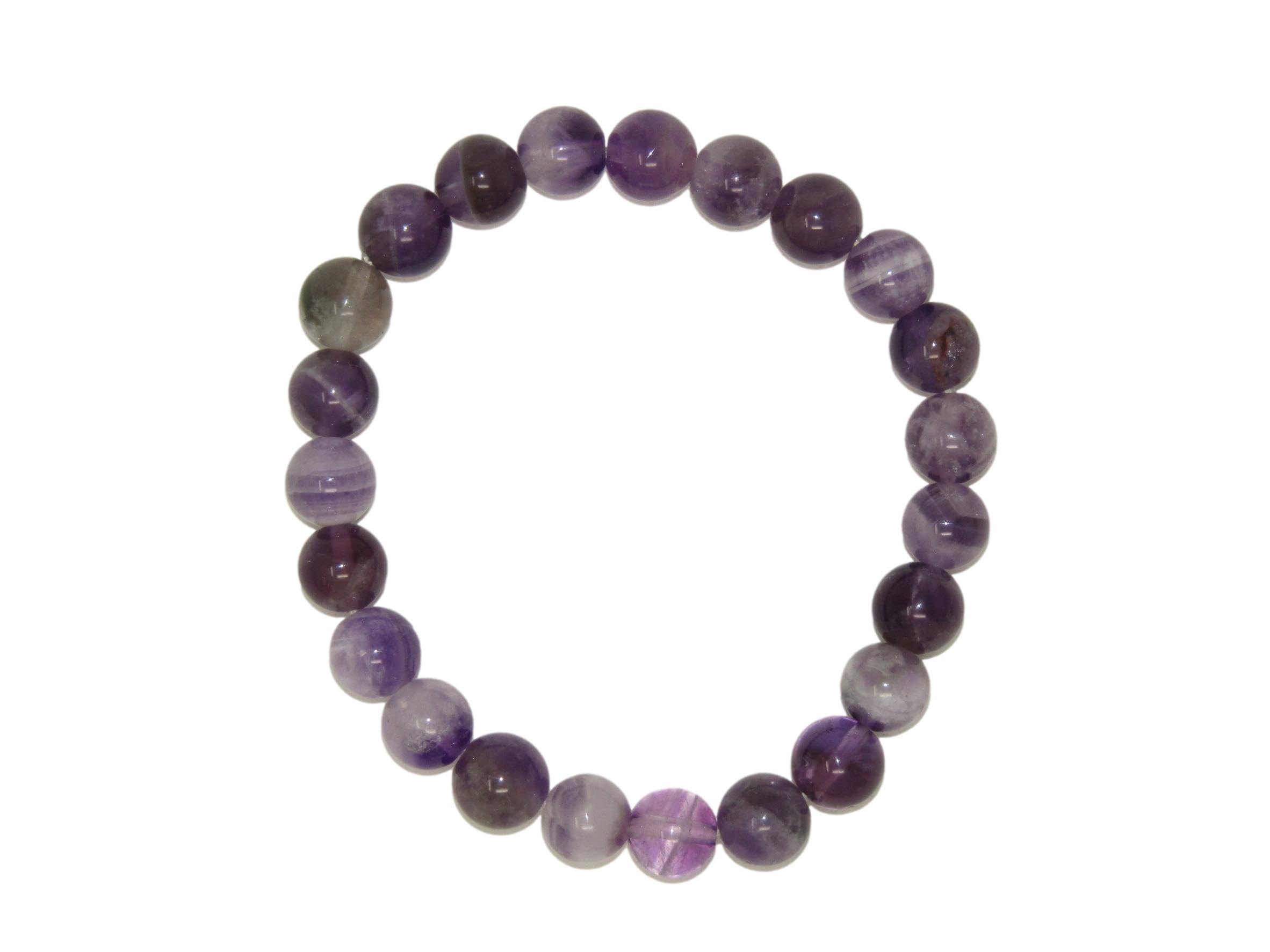 Z017AM, 8mm Amethyst Gemstone Bead Bracelet, Calm and Clarity, Spiritual Awareness, Protection and Purification - Image 2