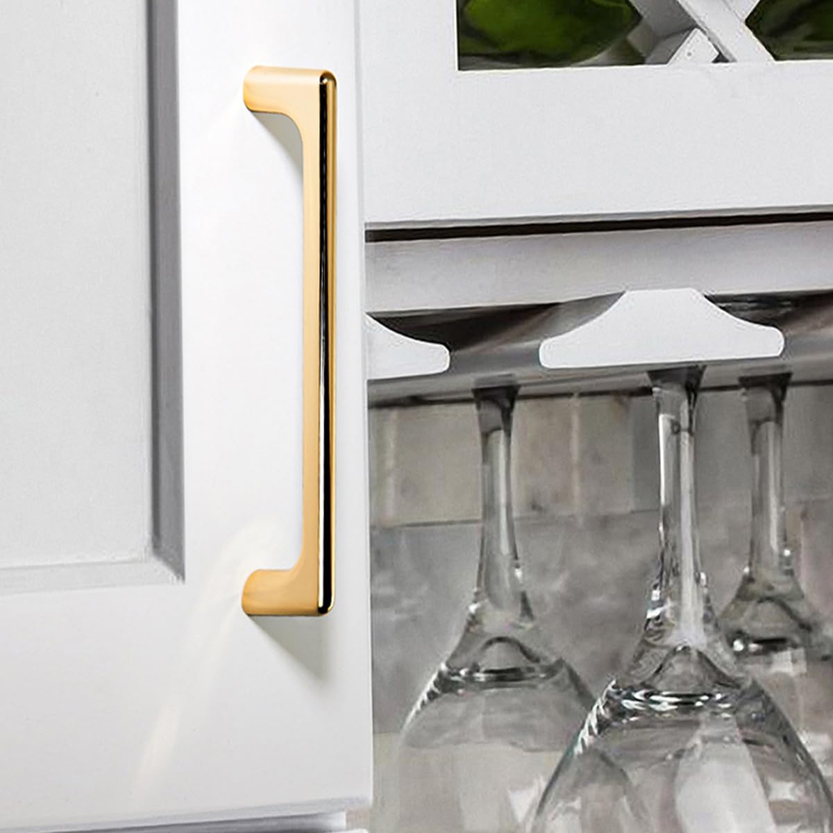 ZONADAH Set of 4 Cabinet Gold Plated Slim Handles, Hole Distance 160mm,Total 170mm, White Cabinet Pull Handles - Image 4