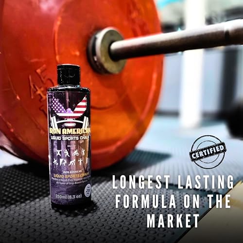 Miniatura 5 de IRON AMERICAN Tiza líquida - Tiza de agarre duradera y sin suciedad para levantamiento de pesas, gimnasia, escalada en roca y entrenamiento físico -