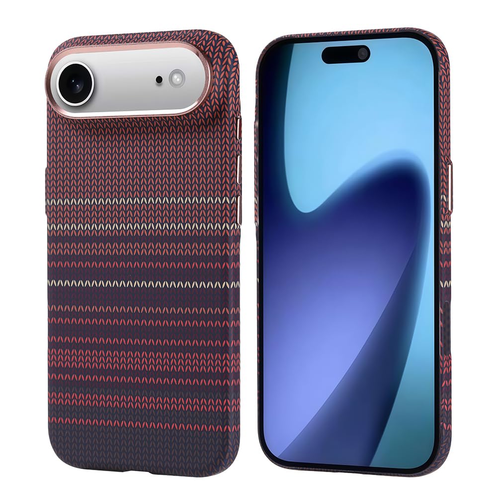 Zore Apple ile uyumlu iPhone 17 Air Kılıf M-safe Şarj Özellikli Karbon Fiber Görünümlü Zore Nekst Kapak Kırmızı