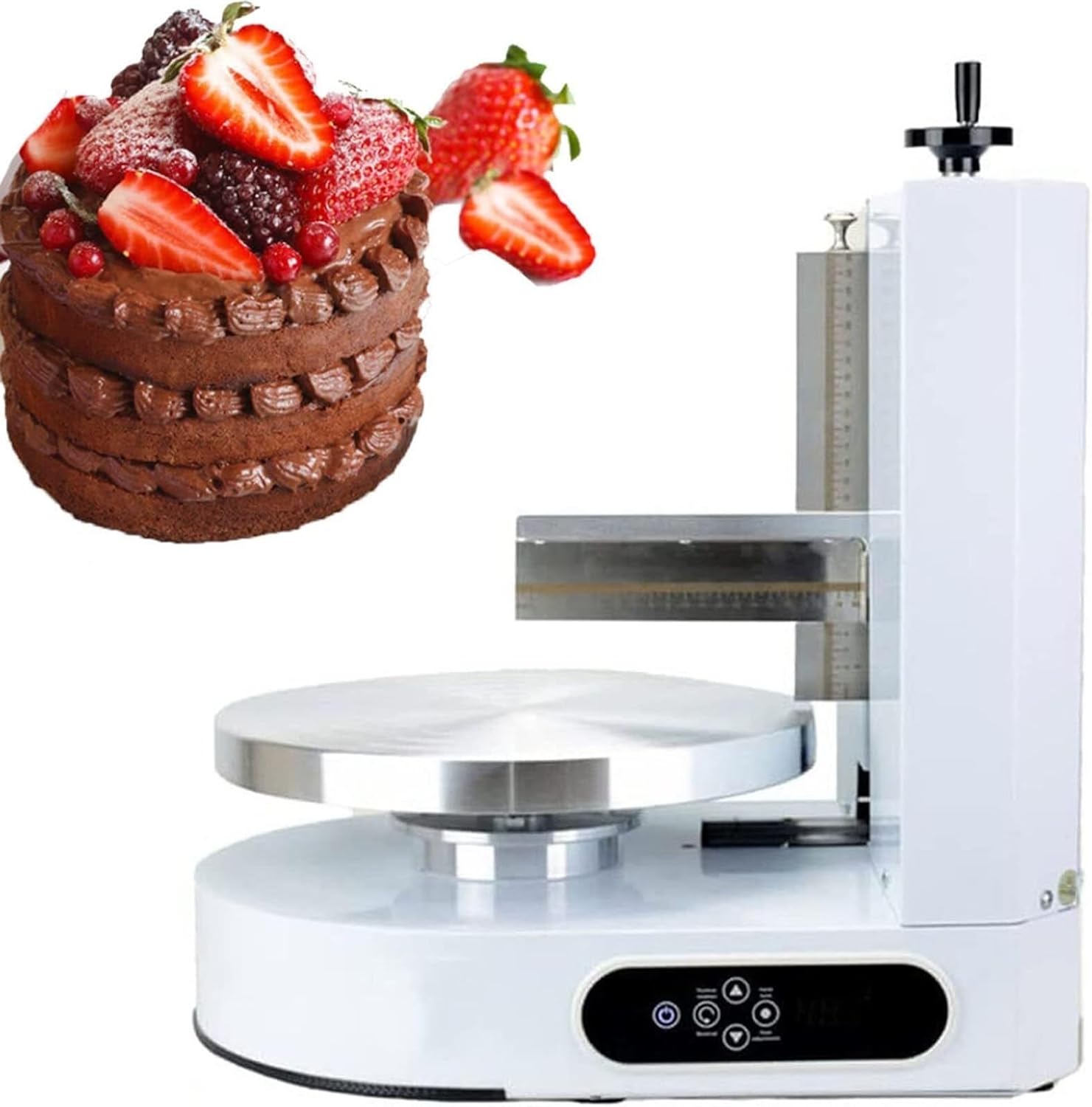 Baking Birthday Cake Tools, Frosting Machine Automatic Decoration Cake Coating Flattening Scraper, Suitable for Dessert Shop