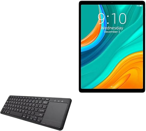 BoxWave Keyboard Compatible with Chuwi HiPad Plus - MediaOne Keyboard with TouchPad, USB Fullsize Keyboard PC Wireless TrackPad - Jet Black