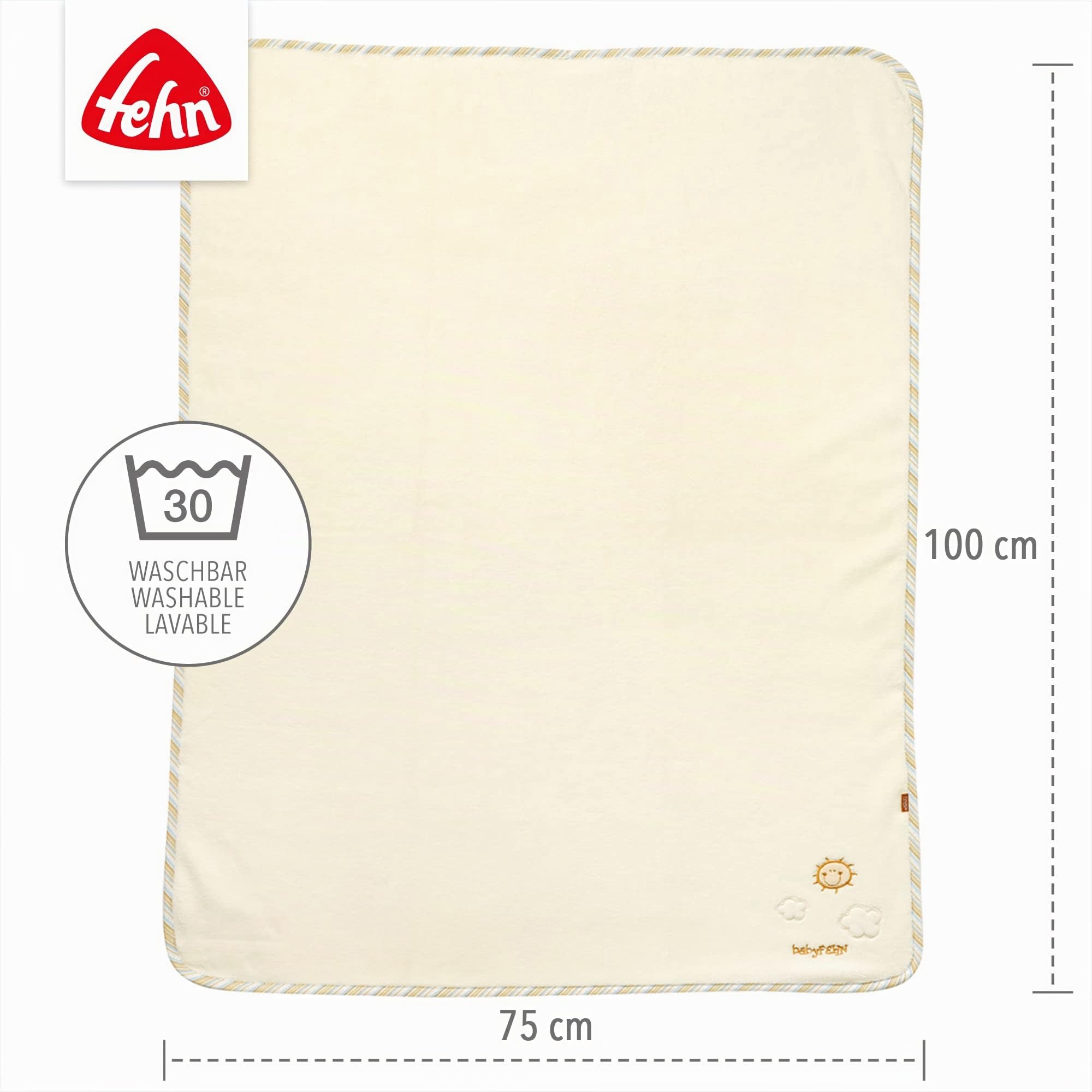 Fehn Couverture douillette mouton - pour se blottir, comme Tapis d'éveil, Doudou ou Couverture - pour la Maison et Les déplacements - pour les bébés dès la naissance