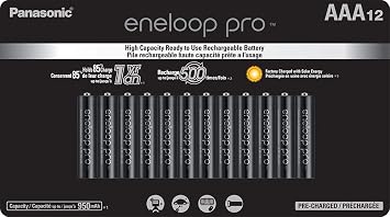 Panasonic K-KJ75KHC82A eneloop pro High Capacity Rechargeable Batteries Power Pack 8AA & Panasonic BK-4HCCA12FA pro AAA High Capacity Ni-MH Pre-Charged Rechargeable Batteries, 12-Battery Pack