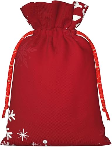 Miniatura 2 de Mjolnir And Rune Wheel Norse Mythology Symbol Christmas Drawstring Bag Gift Bag, Red Storage Bag, Christmas Gift Bags, Christmas Fabric Bags