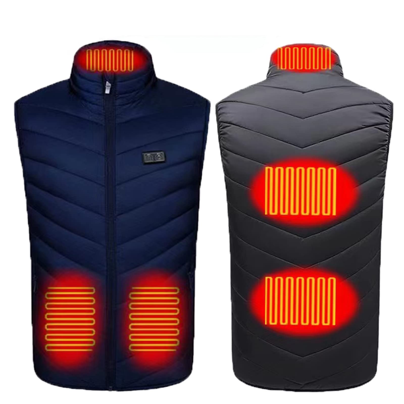 Podgrzewane kurtki, ogrzewane ubrania z 5 strefami grzewczymi, zimowa kamizelka ładująca przez USB, kamizelka grzewcza na zewnątrz, kemping, jazdę konną, piesze wycieczki (opakowanie baterii nie jest dołączone), niebieska, XL