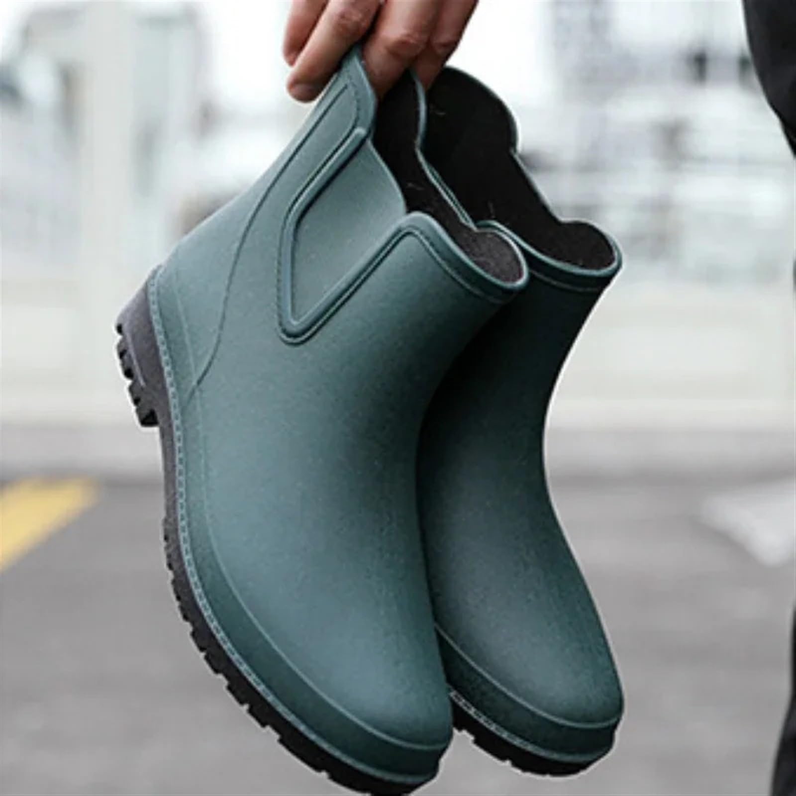 Scarpe Da Pioggia Uomo Stivali da pioggia corti uomo, scarpe in gomma impermeabili, stivali comodi, lavoro maschili