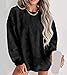 Corduroy Pullover Sweatshirt for Women Casual Crewneck Long Sleeve Sweater Trendy Going Out Tunic Top Fall Clothes (Black,Medium)