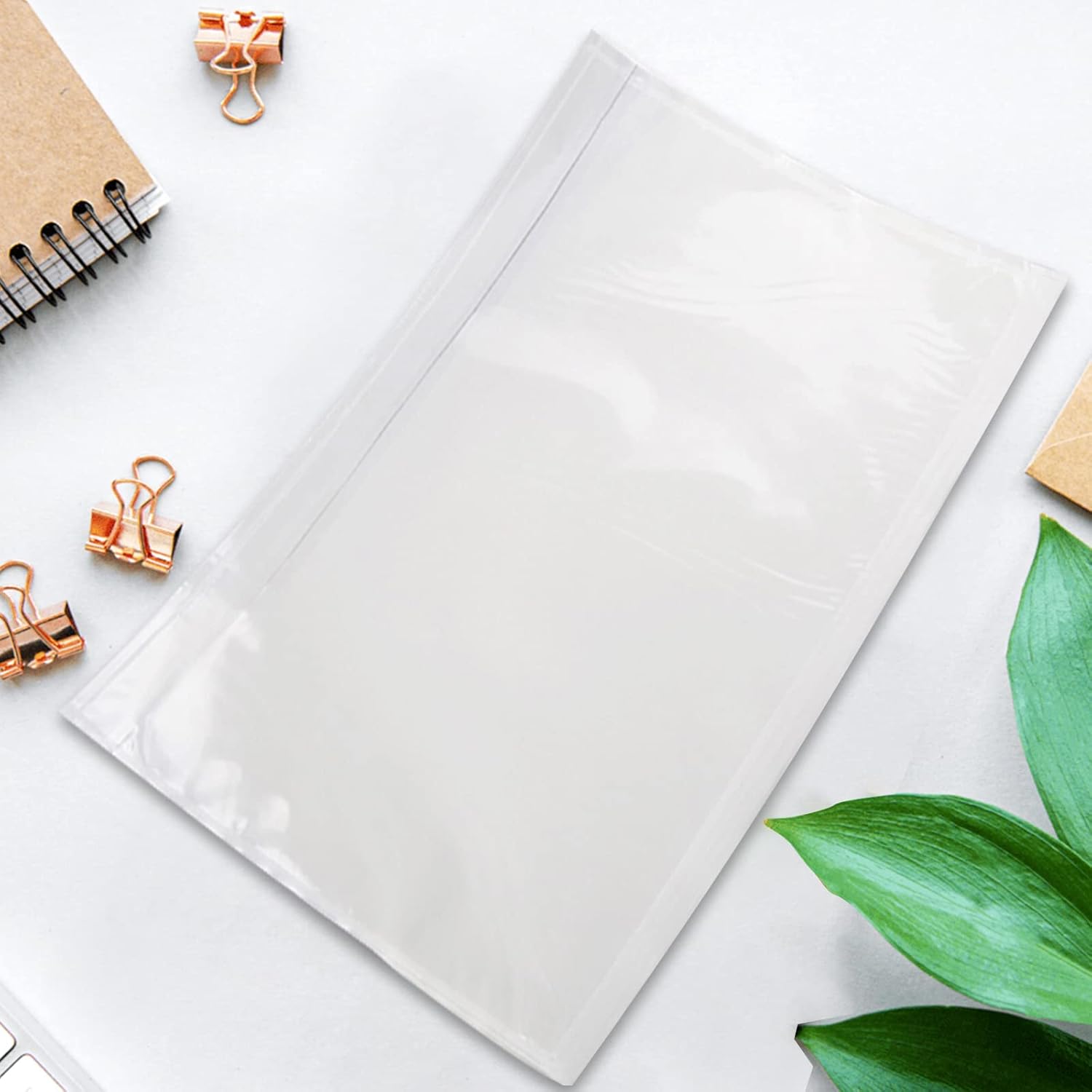 OausTect 7.5" x 5.5" Packing Slip Envelope Pouches,Clear Adhesive Top Loading Packing List - 200 Packs : Office Products