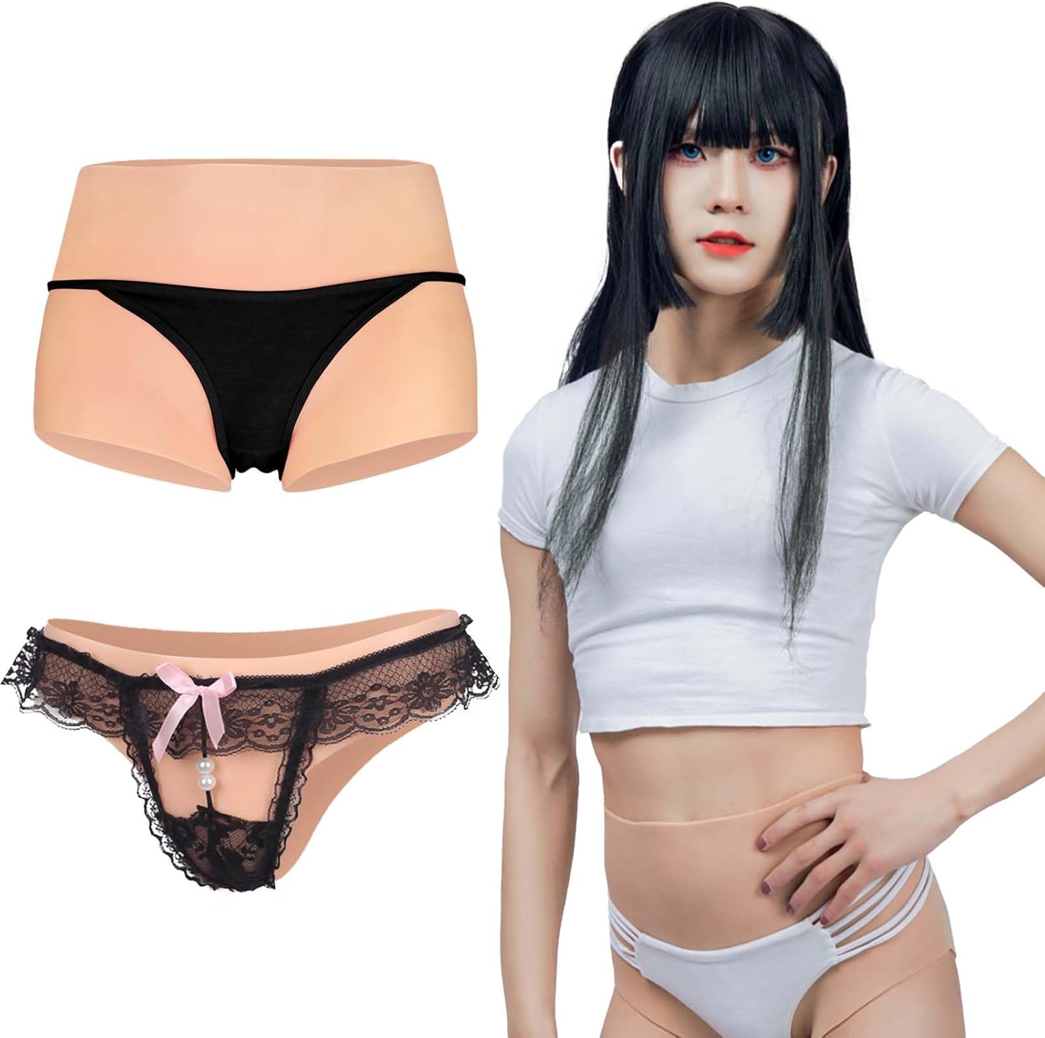 Silicone Briefs Pants Shape Fake Hip Butt Body Enhancer for Women Crossdress Drag Queen