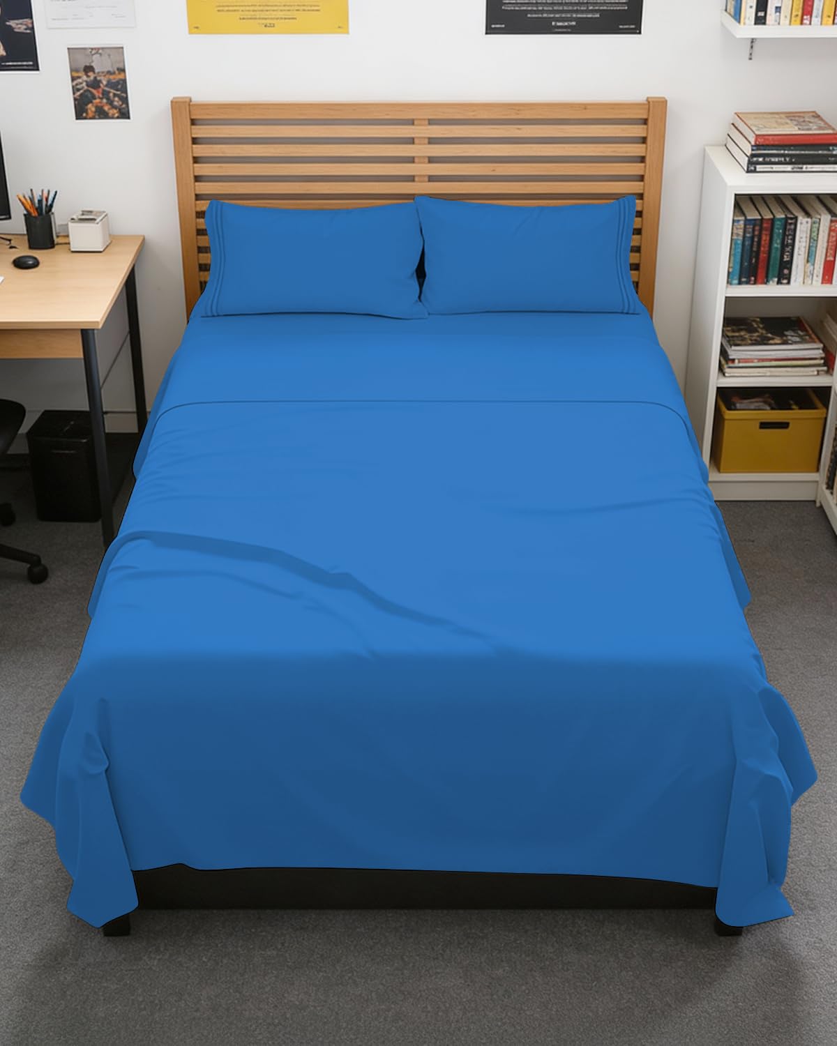 Full XL Sheets - 4 Piece Full XL Sheet Set - Cool &amp; Breathable - Royal Blue