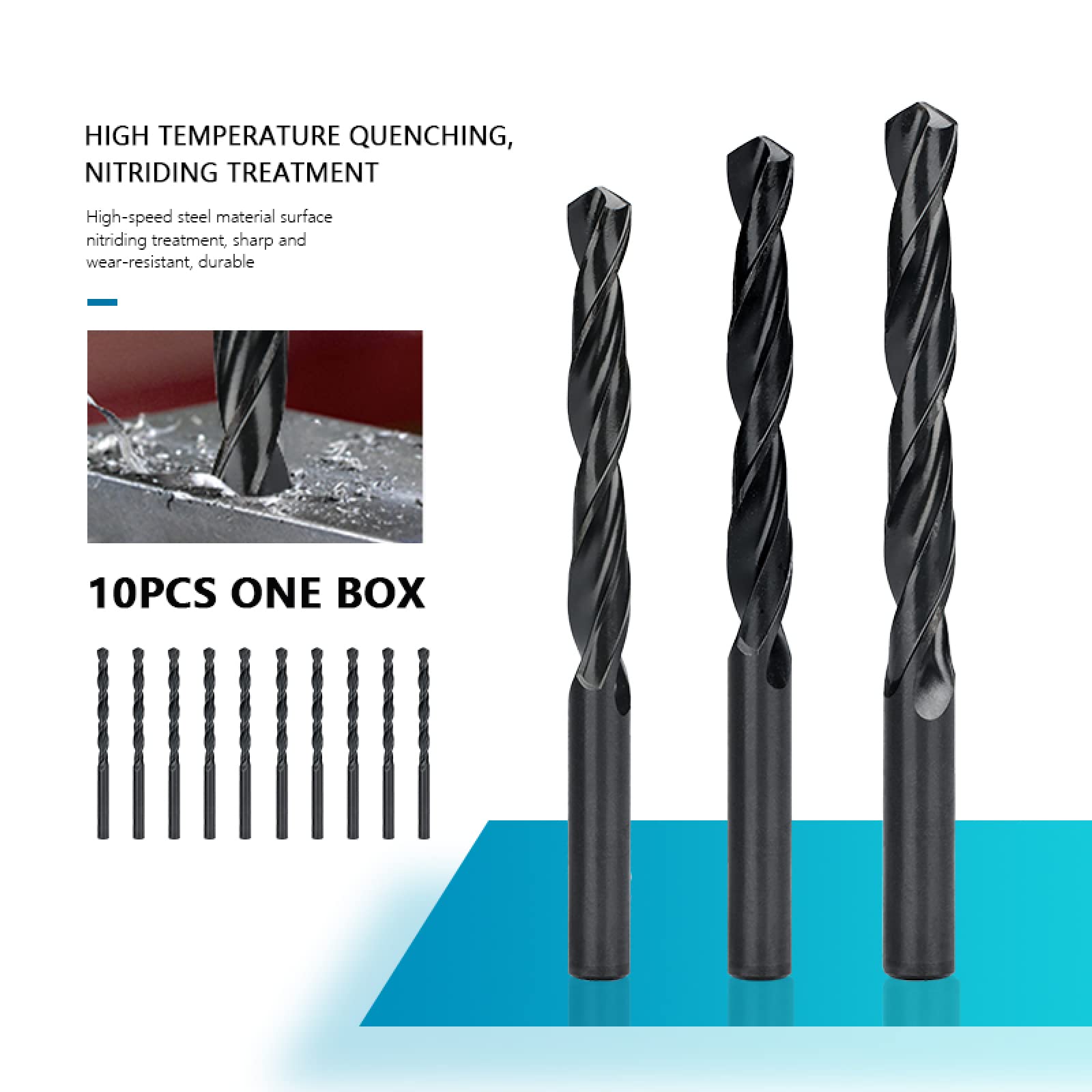 Brocas Para 10 Uds. Broca Helicoidal Para Madera De Nitruro/cortador De Agujeros De Metal Para Herramientas De Carpintería De Metal Brocas,11.5mm