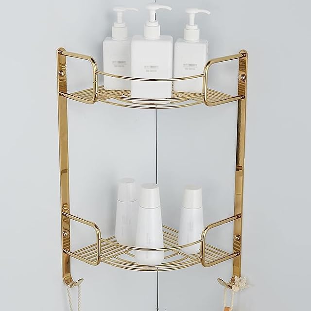 CTPCRTYK Shower shelf Corner Shower Caddy Bathroom Organizer Storage with Hooks Waterproof Shower Organiser Rack for Kitchen Dorm