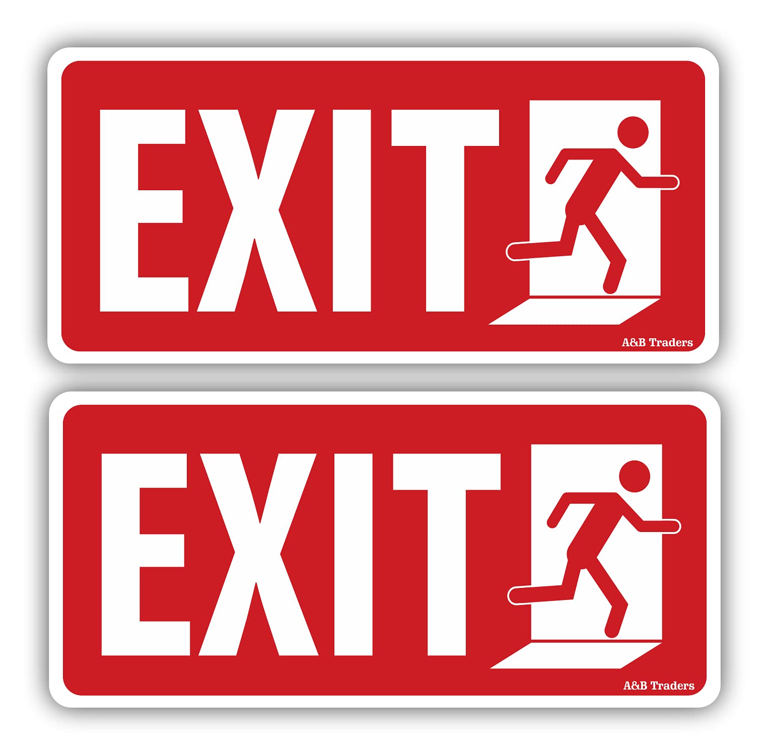 Buy A&B Traders Exit Sign Office Exit Stickers, Red Self Adhesive