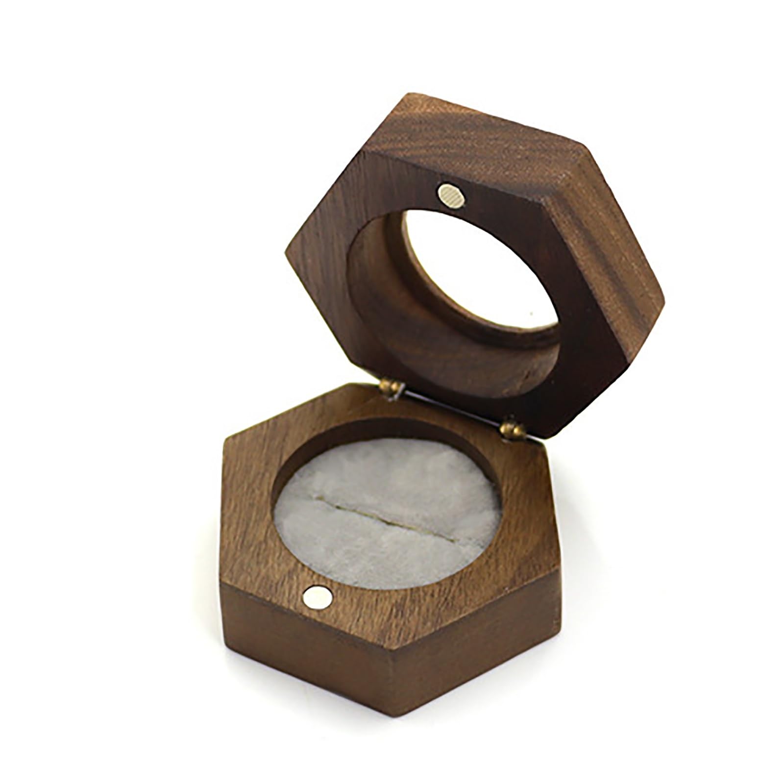 DUMRALBQE Wooden Ring Box Wooden Velvet Lined Ring Box Storage for Storage and Placement(Grey)
