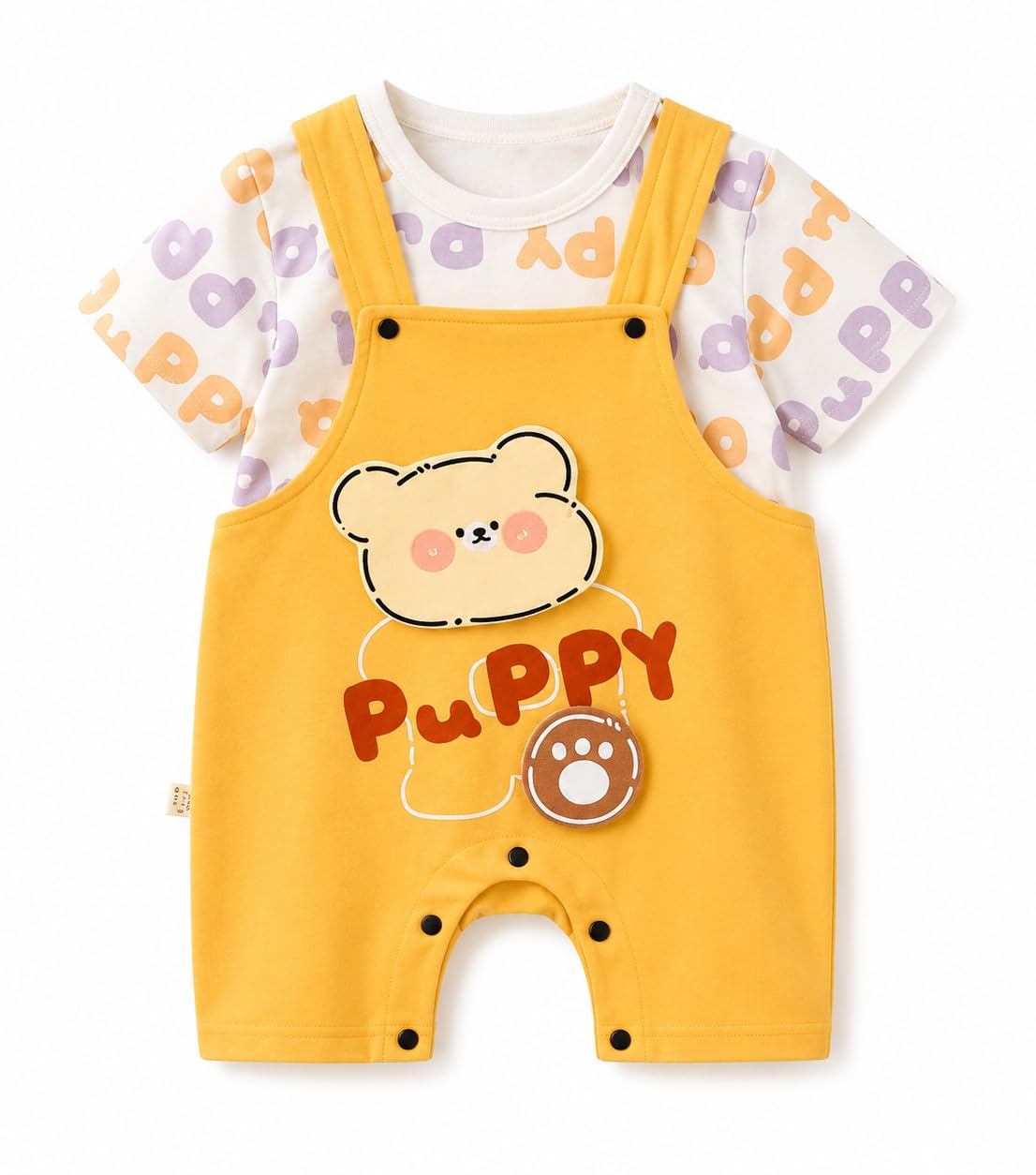 bold n elegant Cute Cartoon Bibshorts Dungaree Baby Boy Girl Clothing Tshirt Shorts for little Kids-picture-11