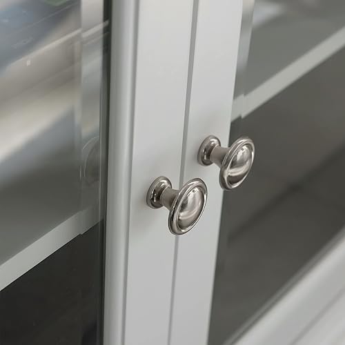 Miniatura 10 de Leick Home 85386 Soporte de esquina con almacenamiento cerrado para televisores de 65 pulgadas, color blanco