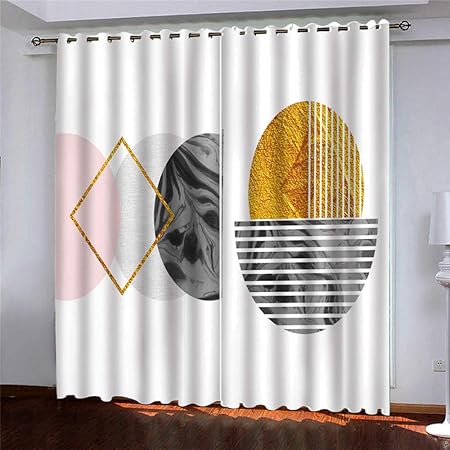 Amazon De Zlxsam Gardinen Schal Gold Rosa Einfach Raute 140x160cm Thermo Gardinen Wohnzimmer