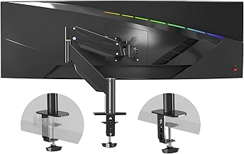 Pholiten Premium Aluminium Monitor Arm for Heavy Duty, Ultra Wide Monitor Arm, Fully Movable Single Monitor Mount for Computer Screens up to 43 Inches, 13 kg