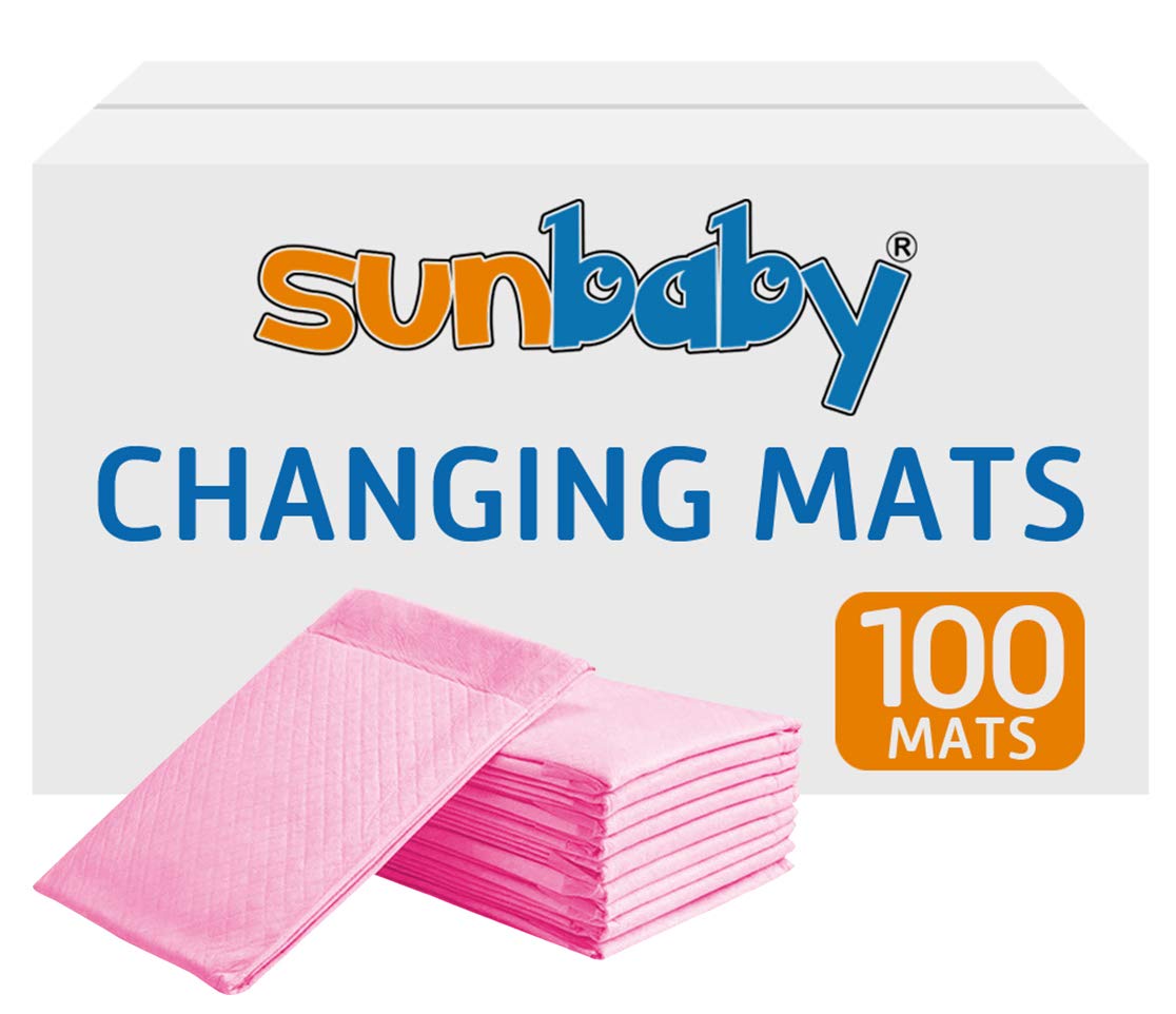 SunbabyDisposable Changing mats Pack of 100 - Pink, Piece