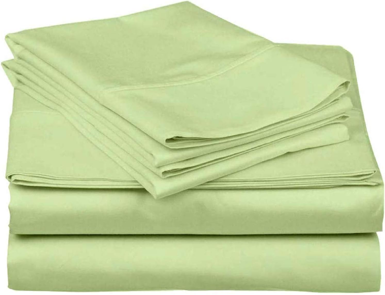 Sleepwell Split Head Flex King Sheet Set 4Pcs, Half Split Sheets Sets for Adjustable beds, 100% Cotton Split King Sheets, deep Pocket Upto 16 inches (Sage Solid, King/32 Top Split)