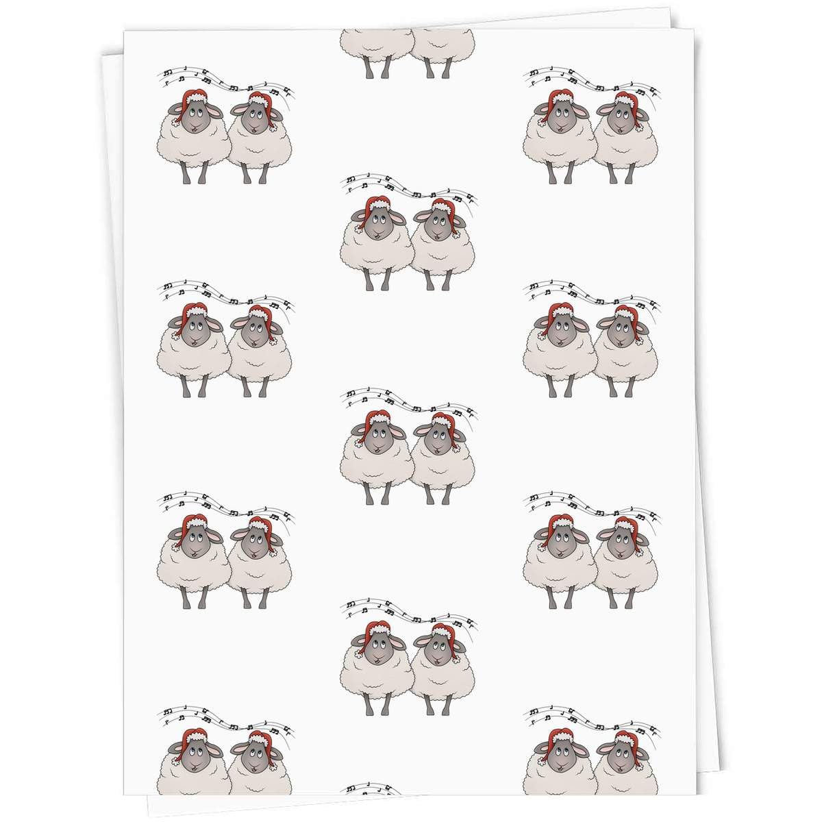 Azeeda 5 x 'Christmas Carol Sheep' Gift Wrap Paper (GI00023150)