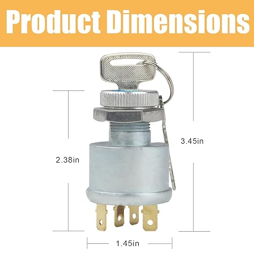 Miniatura 2 de Ez-go - Interruptor de encendido de golf con llave para EZ-GO TXT, Medallist, Marathon, Workhorse, ST, Shuttle Golf Cart, 4 terminales, 33639-G01