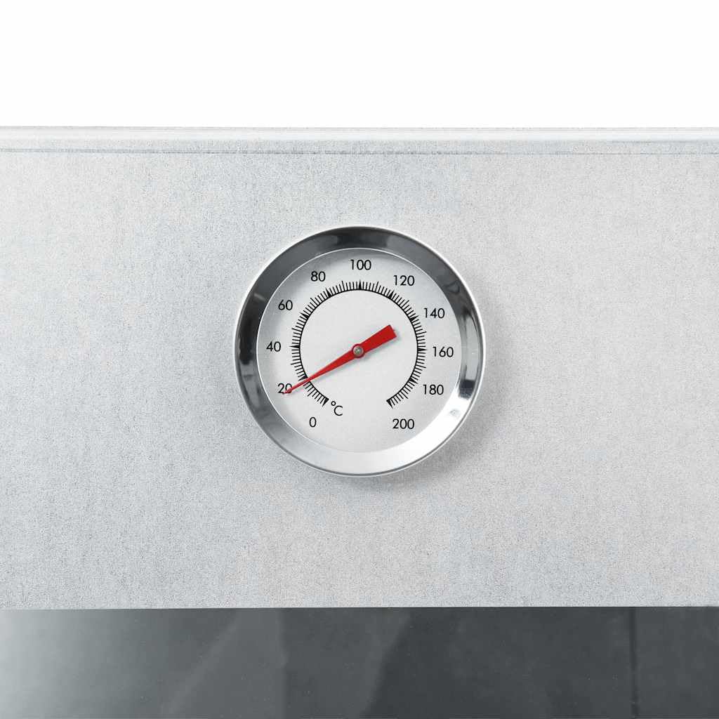 Affumicatoio Forno BBQ Con Termometro 44,5x29x83 cm | Acciaio zincato, ha ruggine, cassetto e ciotola per fuoco con manico, 12 ganci S inclusi