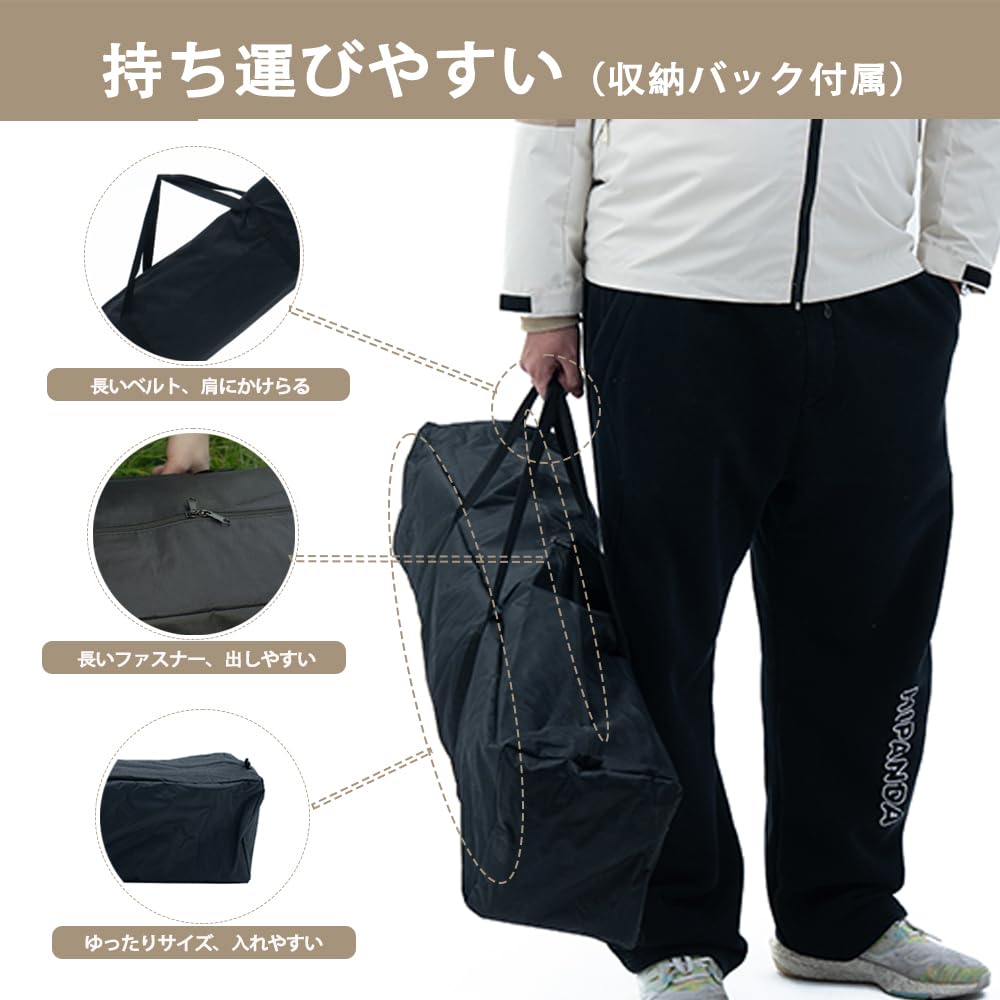 ワンタッチタープテント 3m×3m 収納バック付き おもり4個セット］3m×3m タープテント 高さ3段階 ベンチ
