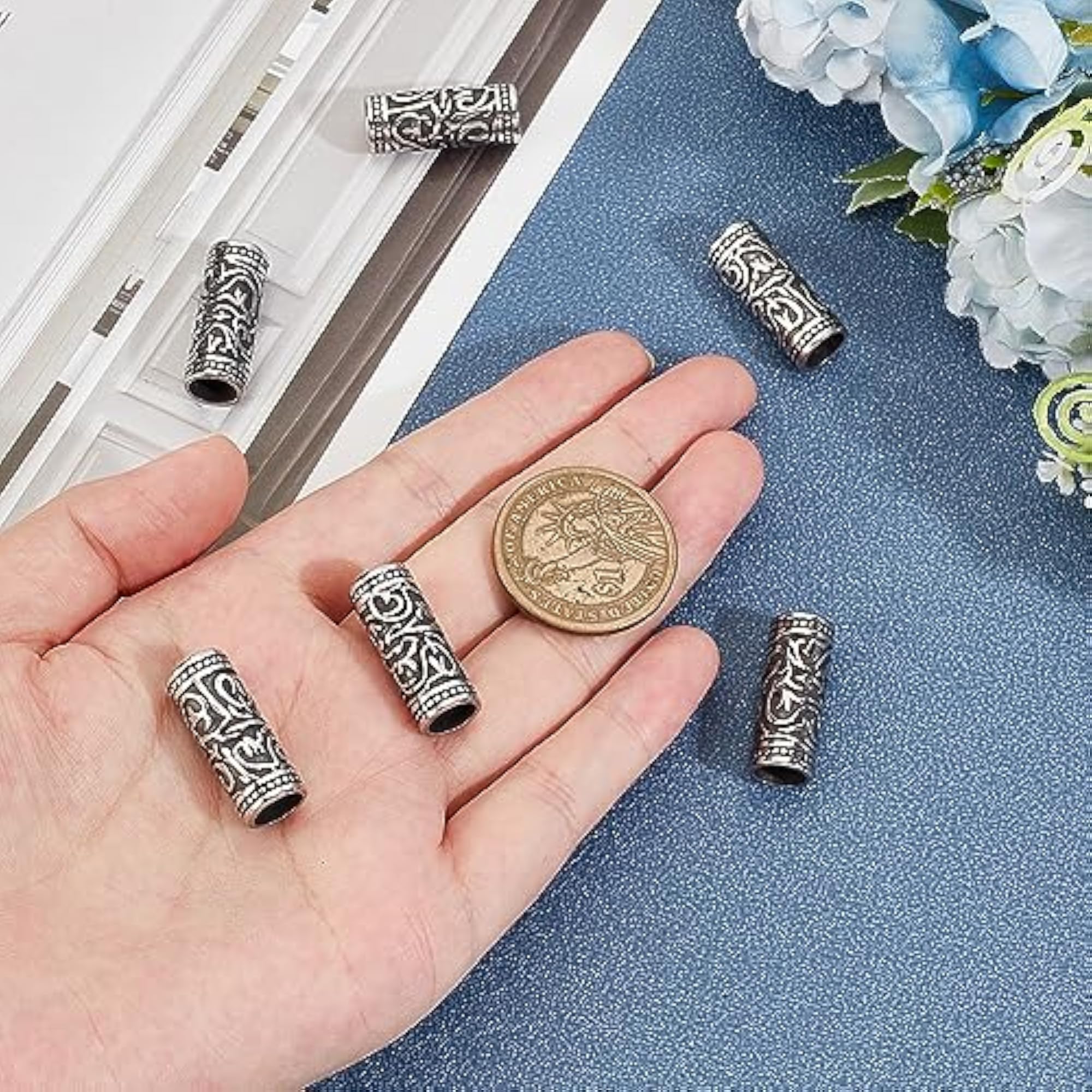 Stainless Steel Beads with 7mm Hole for Jewelry Making