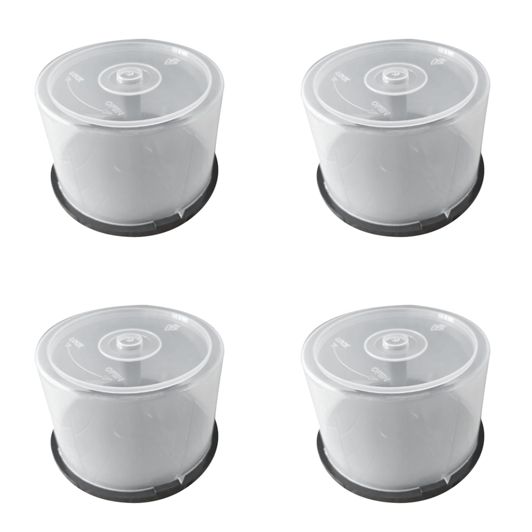 Onchdbfhuu 4pcs Large Capacity CD/DVD Storage Container Clear Plastic DVD Holder Compact Disk Organizer Space-Saving Design
